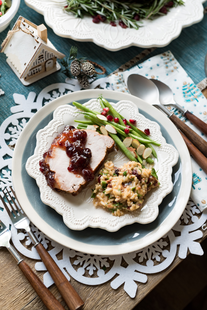 Cranberry Fig Roast Pork with Cranberry Orange Risotto www.pineappleandcoconut.com #AD #DiscoverWorldMarket