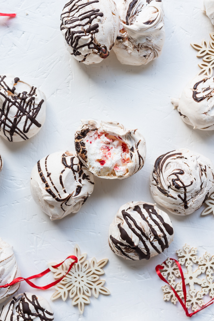 Dark Chocolate Swirled Peppermint Chip Meringue Cookies www.pineappleandcoconut.com #worldmarketribe