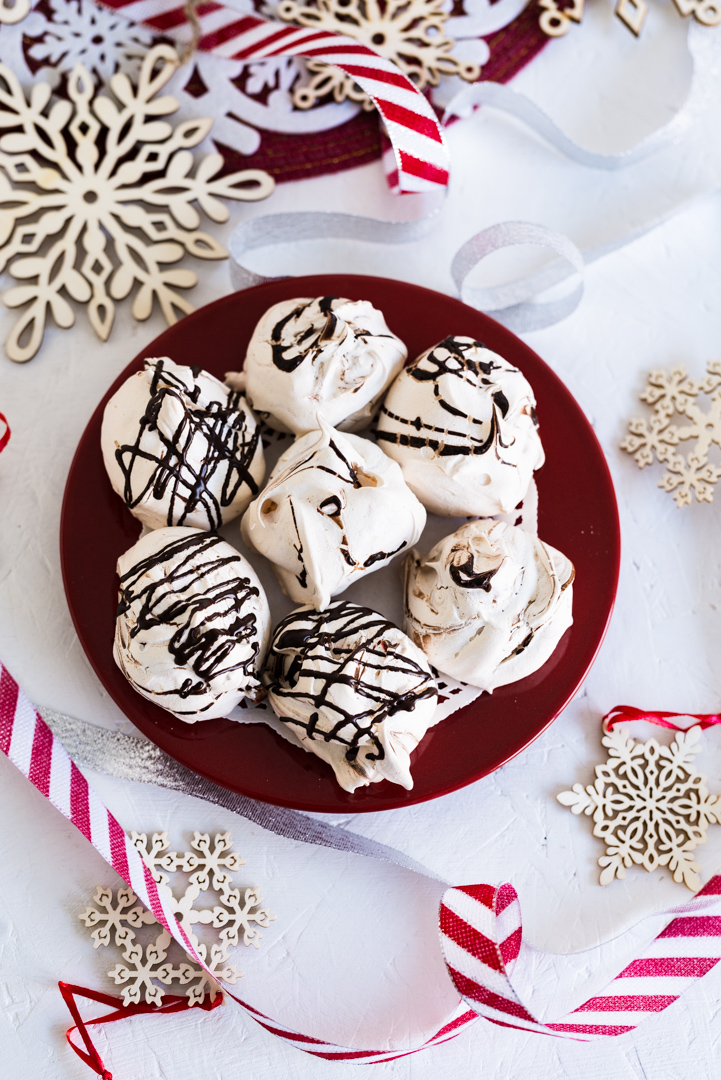 Dark Chocolate Swirled Peppermint Chip Meringue Cookies www.pineappleandcoconut.com #worldmarketribe