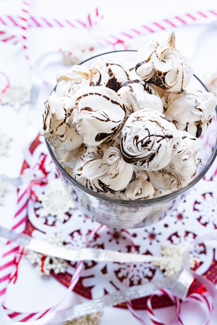 Dark Chocolate Swirled Peppermint Chip Meringue Cookies www.pineappleandcoconut.com #worldmarketribe