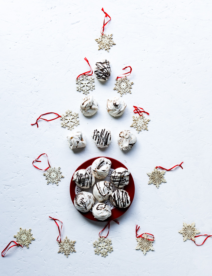 Dark Chocolate Swirled Peppermint Chip Meringue Cookies www.pineappleandcoconut.com #worldmarketribe