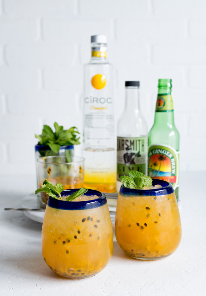 Passion Fruit Moscow Mules Cocktail Photo www.pineappleandcoconut.com