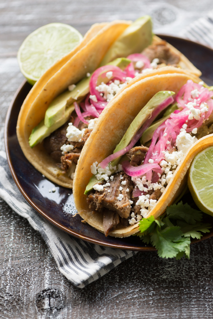 Lamb Carnitas Tacos with Roasted Tomatillo Salsa www.pineappleandcoconut.com