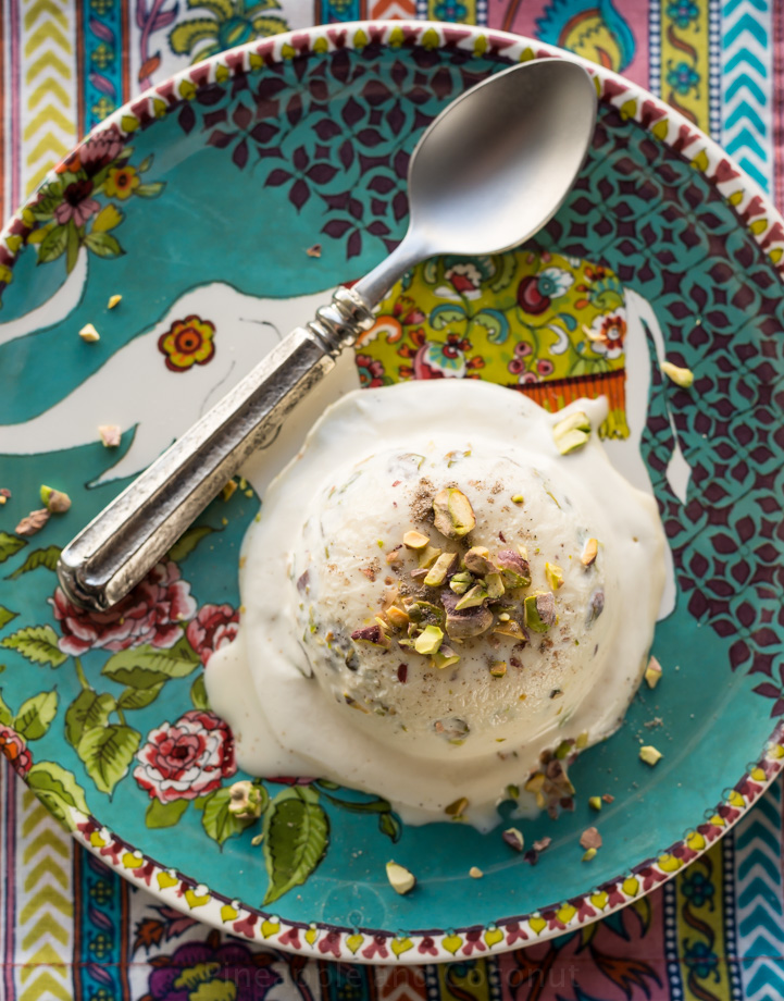 Cardamom, Rosewater and Pistachio Kulfi www.pineappleandococonut.com