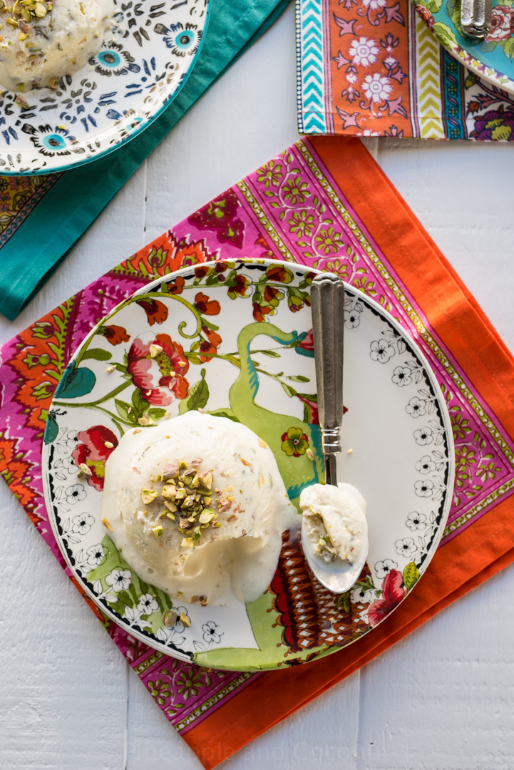 Cardamom, Rosewater and Pistachio Kulfi www.pineappleandococonut.com