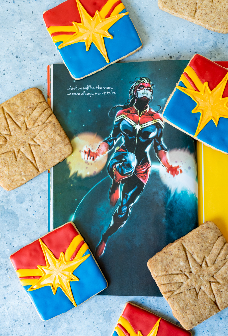 Captain Marvel Coffee Sugar Cookies www.pineappleandcoconut.com