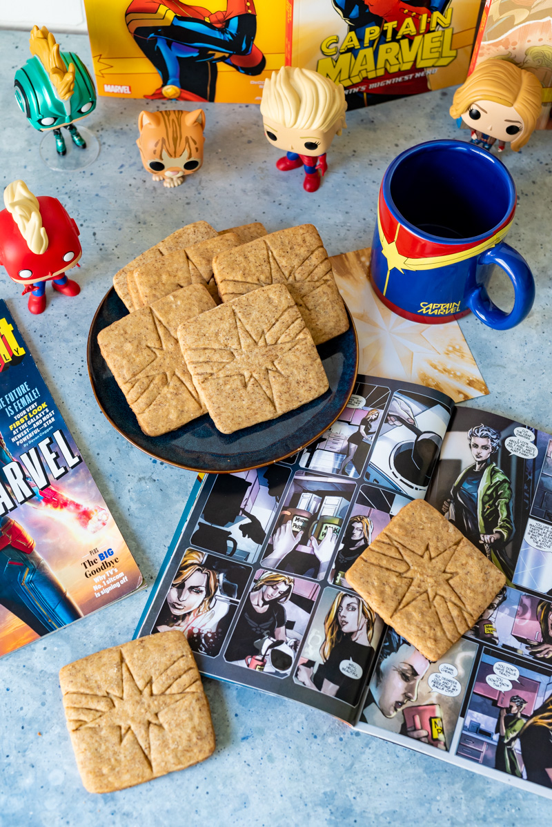 Captain Marvel Coffee Sugar Cookies www.pineappleandcoconut.com