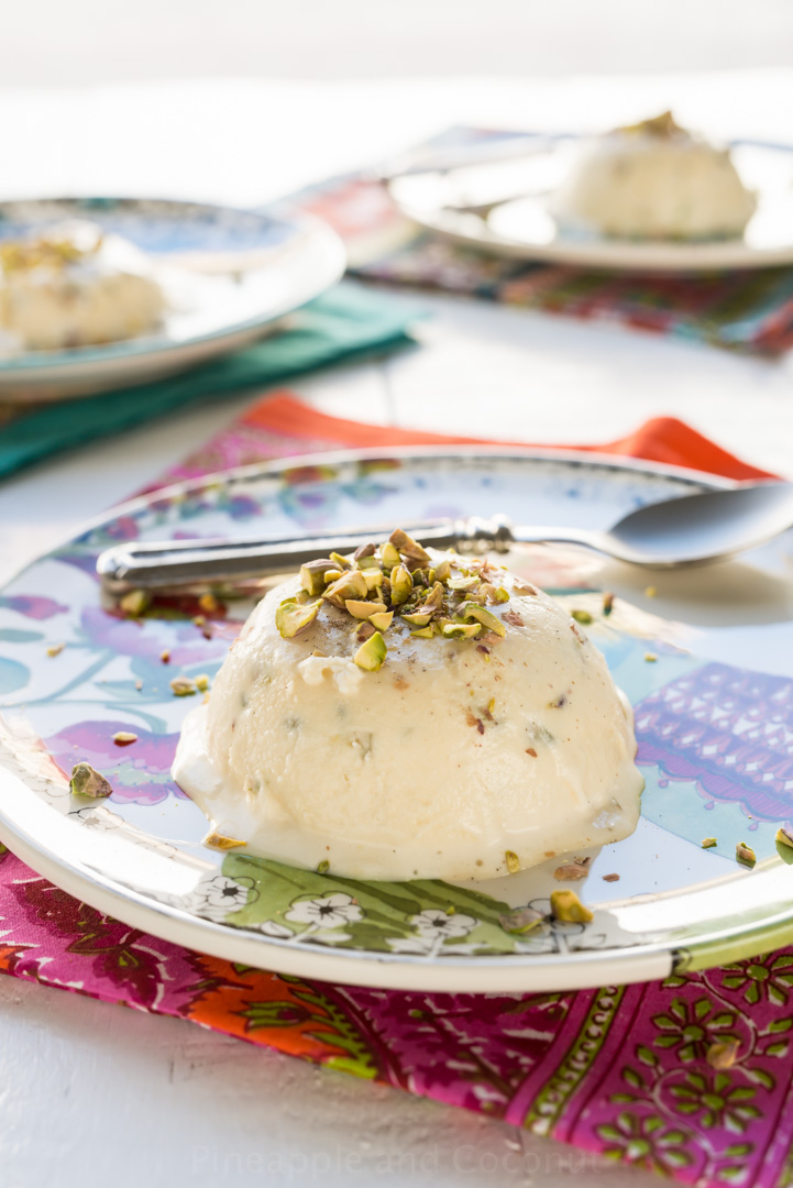 Cardamom, Rosewater and Pistachio Kulfi www.pineappleandococonut.com