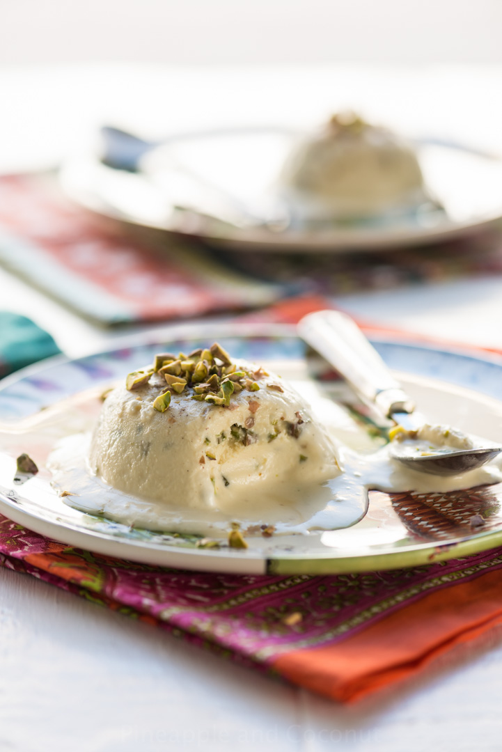 Cardamom, Rosewater and Pistachio Kulfi www.pineappleandococonut.com