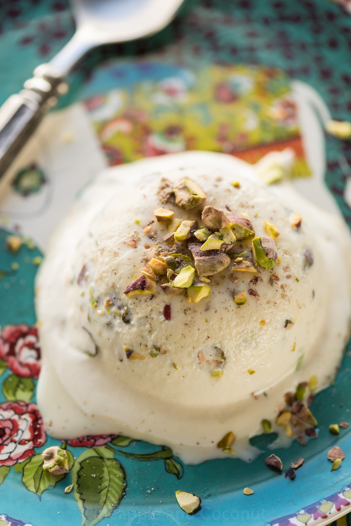 Cardamom, Rosewater and Pistachio Kulfi www.pineappleandococonut.com