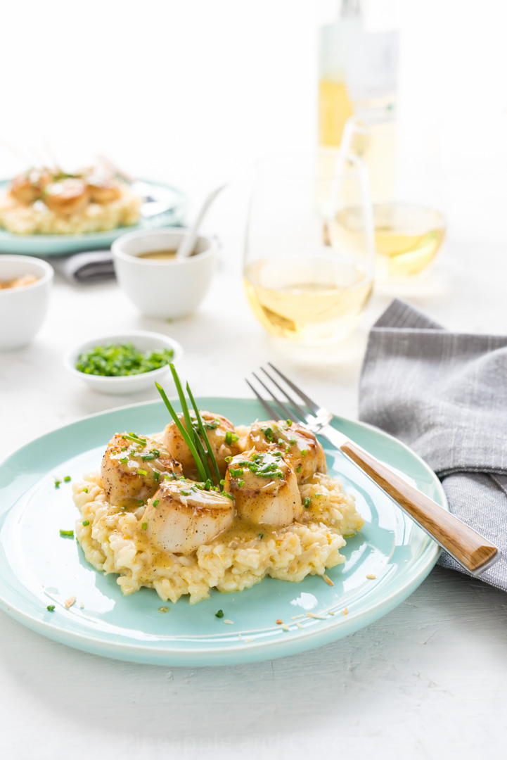 Tahitian Vanilla Seared Scallops with Lemon Coconut Risotto www.pineappleandococonut.com