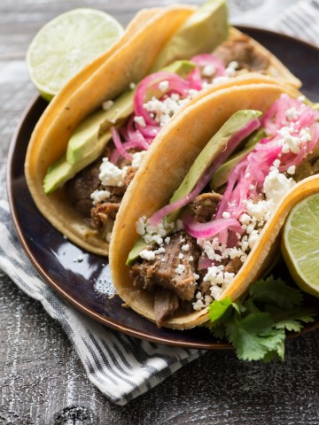 Lamb Carnitas Tacos with Roasted Tomatillo Salsa