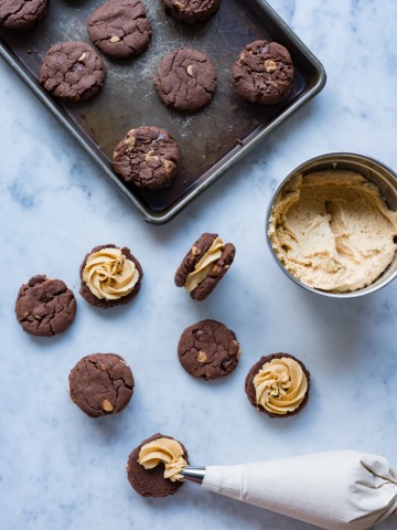 Chocolate PB Sandwich Cookies