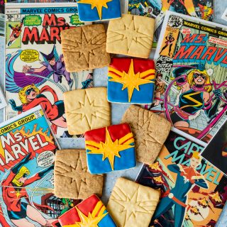 Captain Marvel Coffee Sugar Cookies www.pineappleandcoconut.com