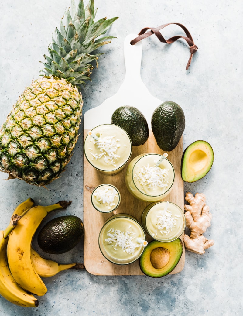 Tropical Pineapple Avocado Smoothie www.pineappleandcoconut.com