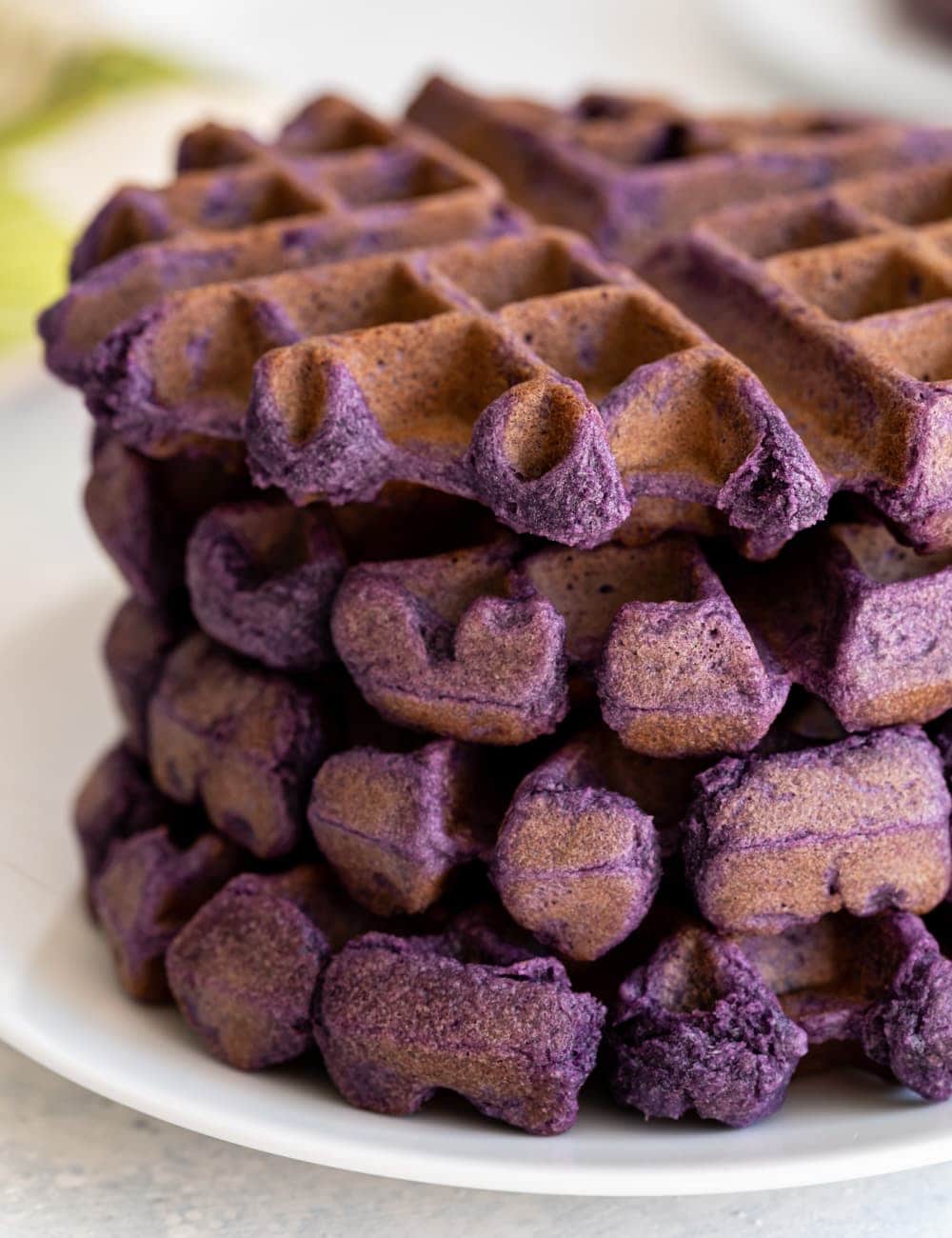 Ube Mochi Waffle Stack