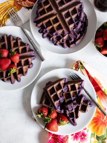 be Mochi Waffles (Purple Sweet Potato Mochi Waffles) www.pineappleandcoconut.com