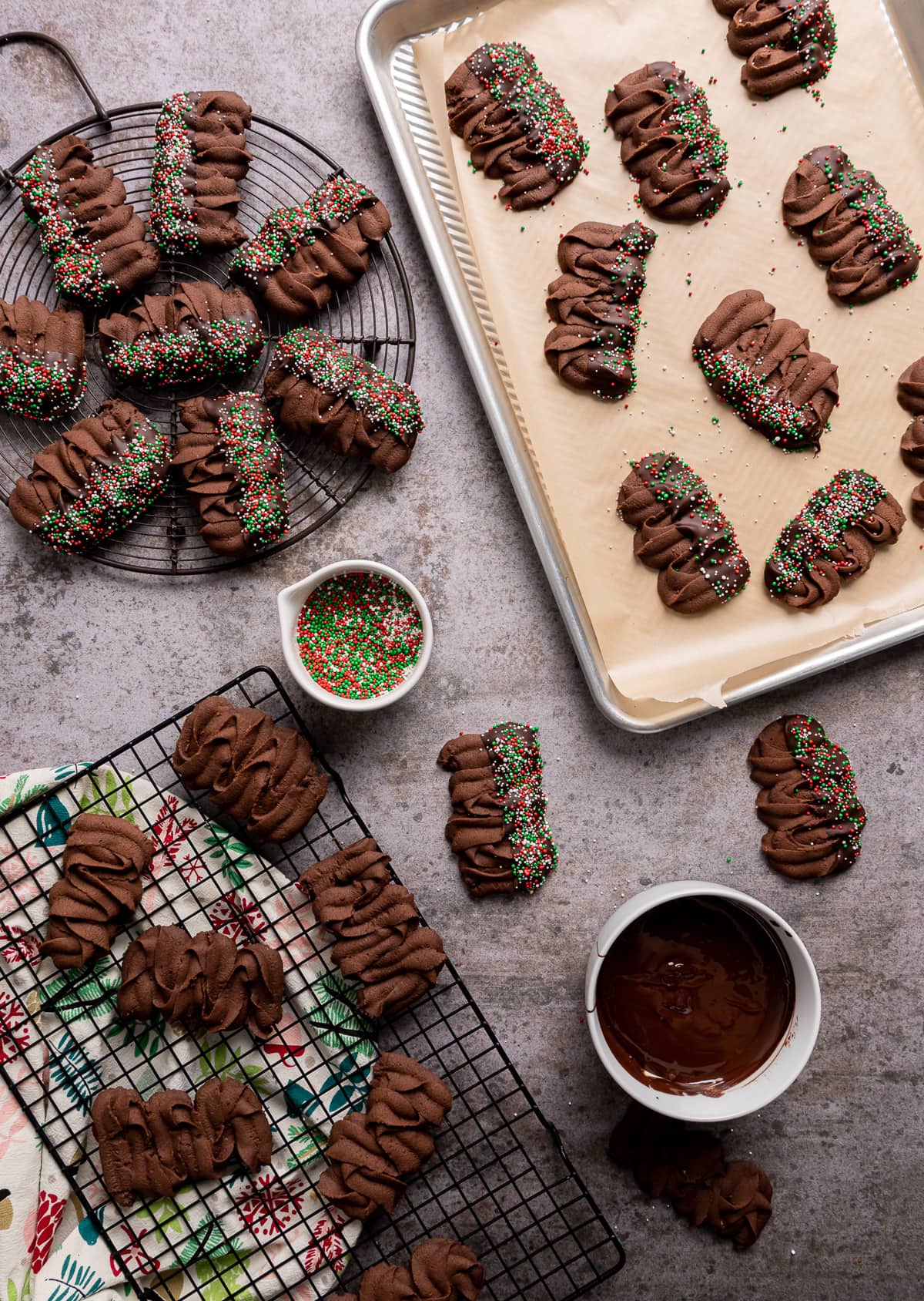 Chocolate Dipped Chocolate Viennese Butter Cookies (Viennese Whirls)