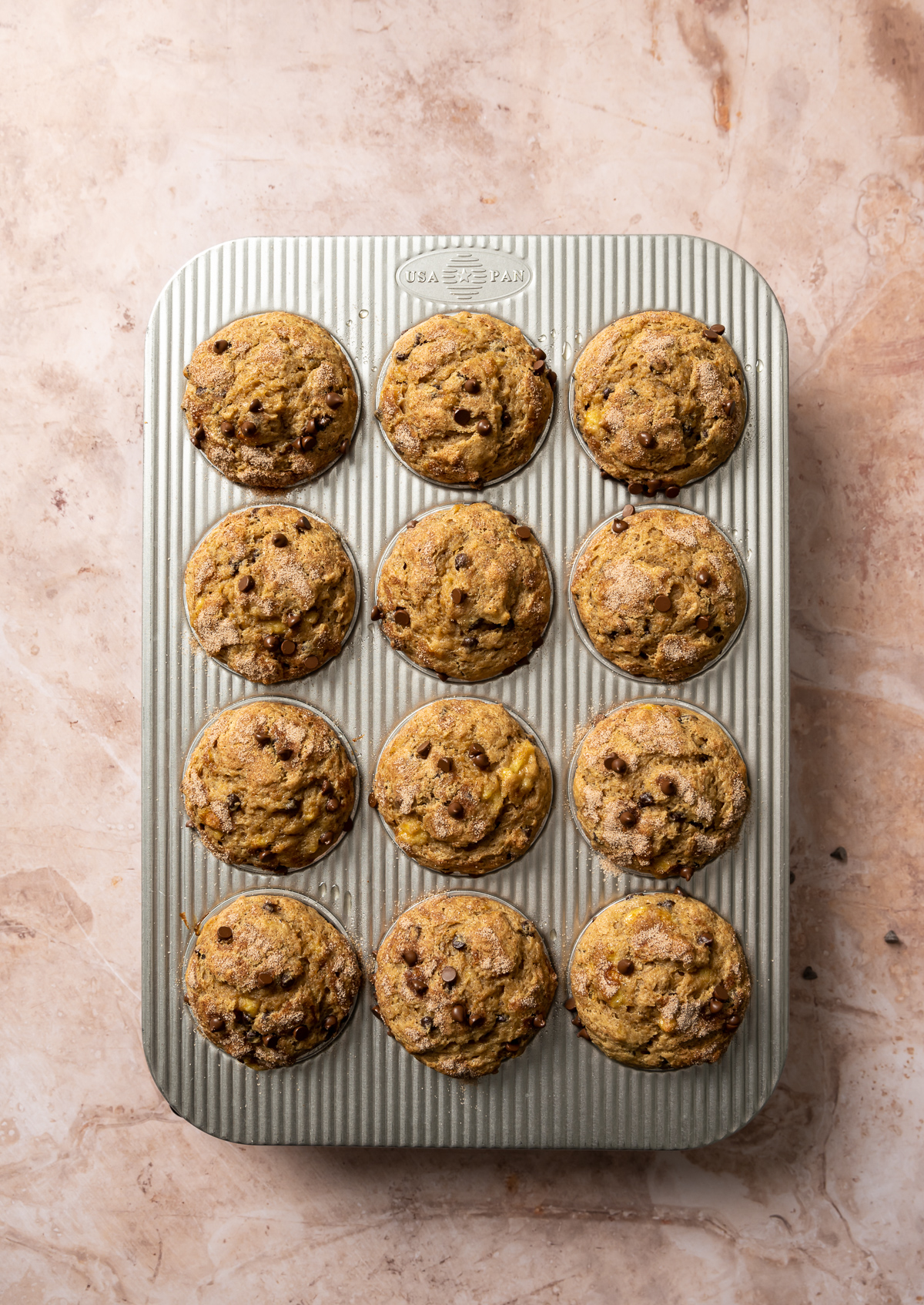 baked muffins in a tin