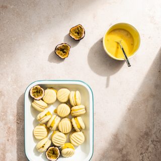 Passionfruit Melting Moments with Vanilla Buttercream and Passionfruit Curd