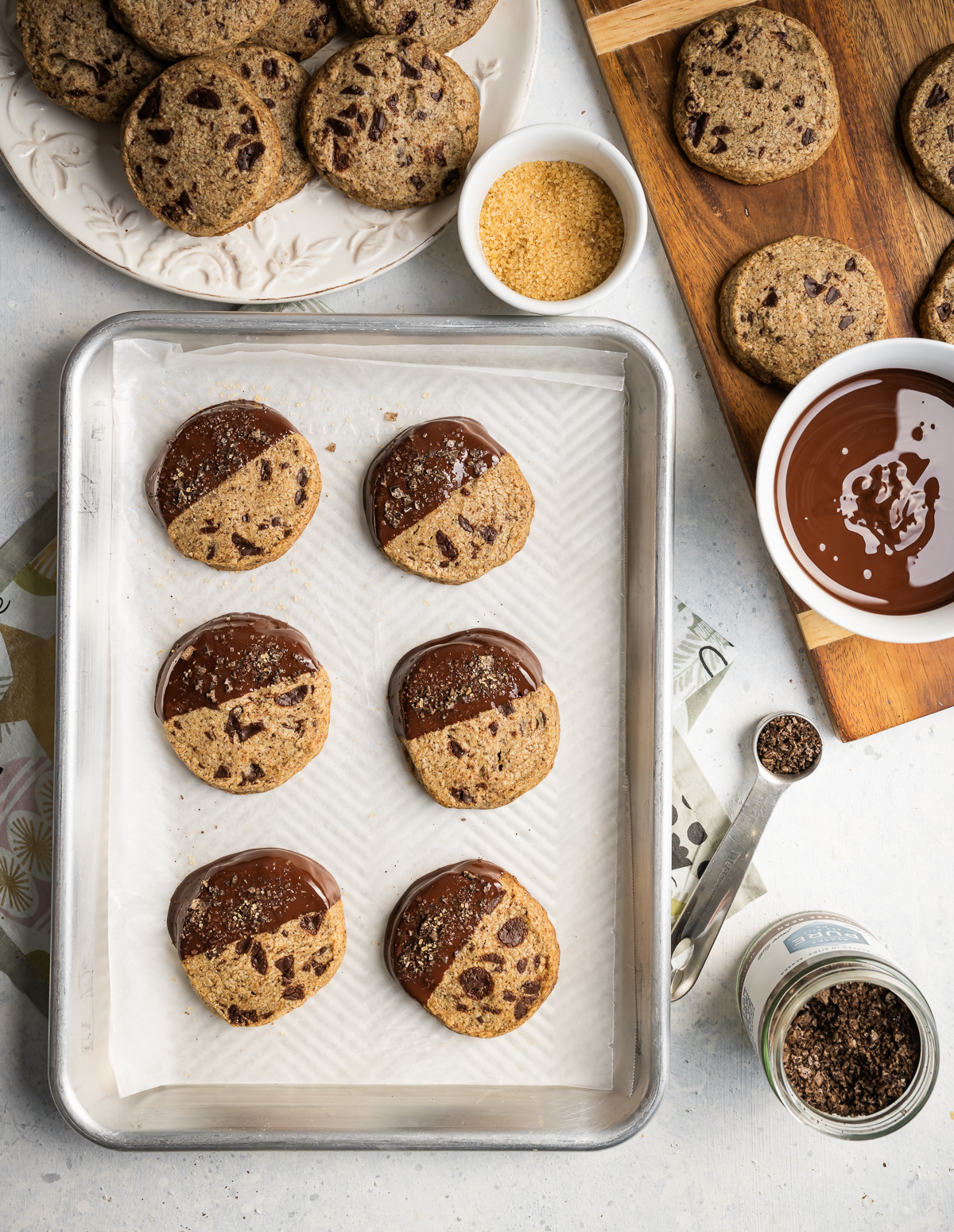 half chocolate dipped espresso shortbread cookies 