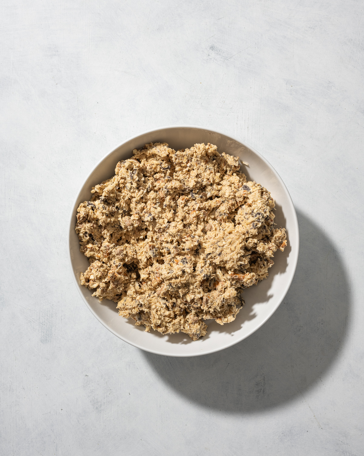 bowl of oatmeal cookie dough